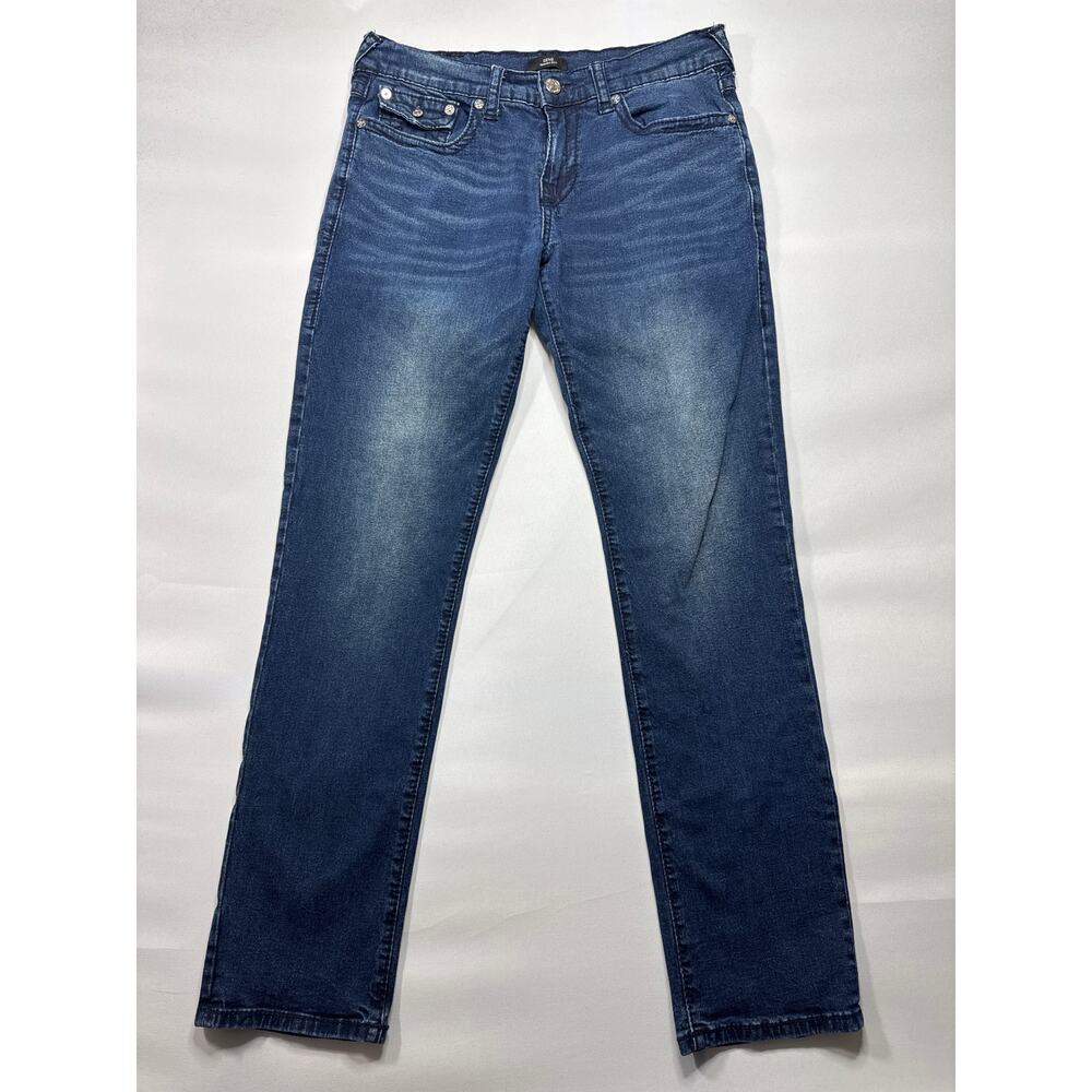 True Religion Men's Geno Relaxed Slim Blue Denim Jeans - Size 33 (34x32)